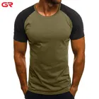 Custom Triblend Color Block Muscle Fit Activewear Clothes Mens Army T Shirt