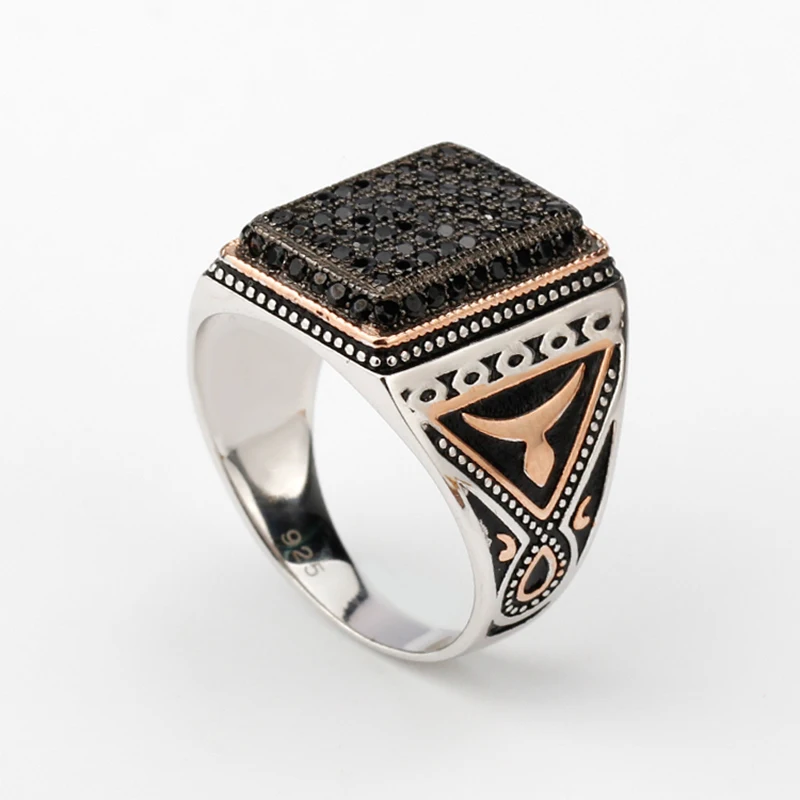 Man 925 Antique Vintage Black Stone Two Tone Plated Signet CZ Party Jewelry Sterling Silver Ring
Man 925 Antique Vintage Black Stone Two Tone Plated Signet CZ Party Jewelry Sterling Silver Ring