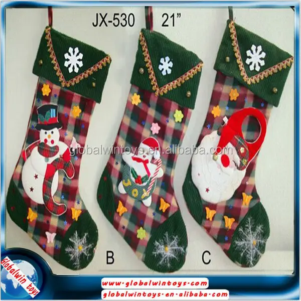 sell cute 21inch cloth wholesale christmas stocking socks gift