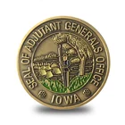 Engraved customized rare old islamic religious 2D logo bronze metal antique gold challenge coins