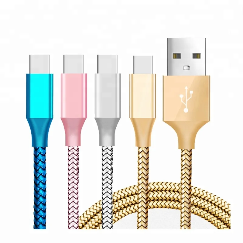 Nylon Braided 2.4A Usb Cable Fast Charging Date Usb Typ C Cable for Samsung S8 S9, Blue;gold;silver;pink
Nylon Braided 2.4A Usb Cable Fast Charging Date Usb Typ C Cable for Samsung S8 S9, Blue;gold;silver;pink