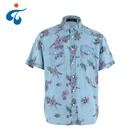 Wholesale high fashion mens denim floral print designers button down shirt