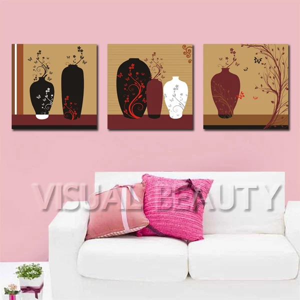 Wholesale triptych pictures of china vase painting