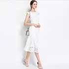 High sales summer UK ladies elegant short sleeve white lace cocktail dress