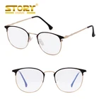 STORY PSTY101901T Vintage Women Round Metal Temple Optical Frame Eyeglasses