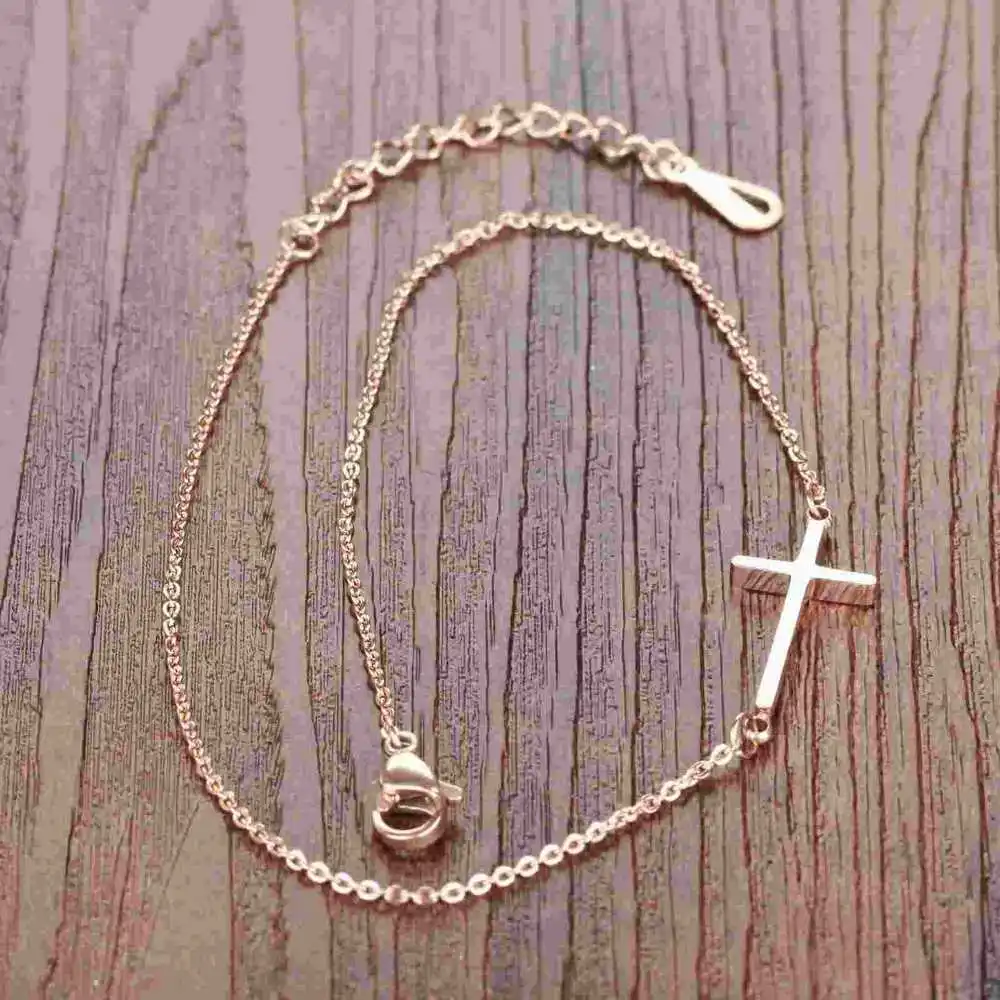 Wholesale wild female models simple cross titanium steel rose gold anklets foot chain GZ010
Wholesale wild female models simple cross titanium steel rose gold anklets foot chain GZ010
