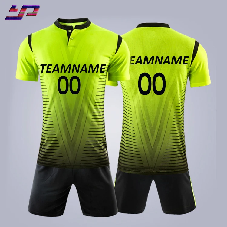 Sublimation Print Customized Polyester black green soccer jersey men, Customized color
Sublimation Print Customized Polyester black green soccer jersey men, Customized color