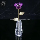 MH-F001 Romantic Wedding Favor crystal Rose Flower Gift in vase