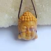 Unique Semiprecious Stone Carving Gemstone Buddha Head Pendant Beads Wholesale Natural 24x17x8mm 5.6g