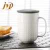 JINYUANLI factory outlet multiple color office used custom reusable ceramic tea mug infuser cup with lid