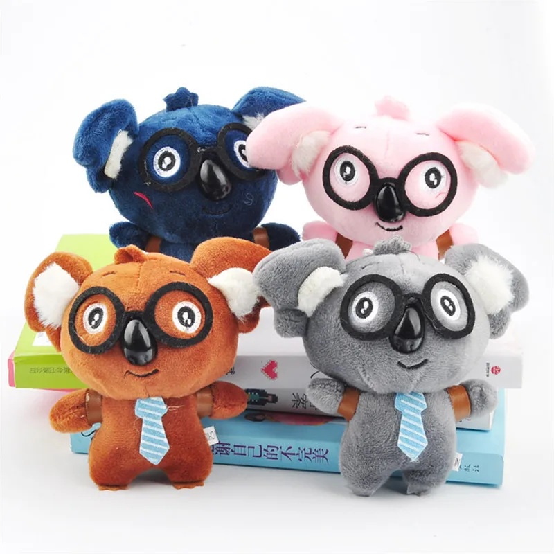 Cute Koala Plush Toys Small Cartoon Glasses Koala Plush Pendants Dolls Key Bag Pendant Party Promotional Gift 12pcslot 12cm (5)