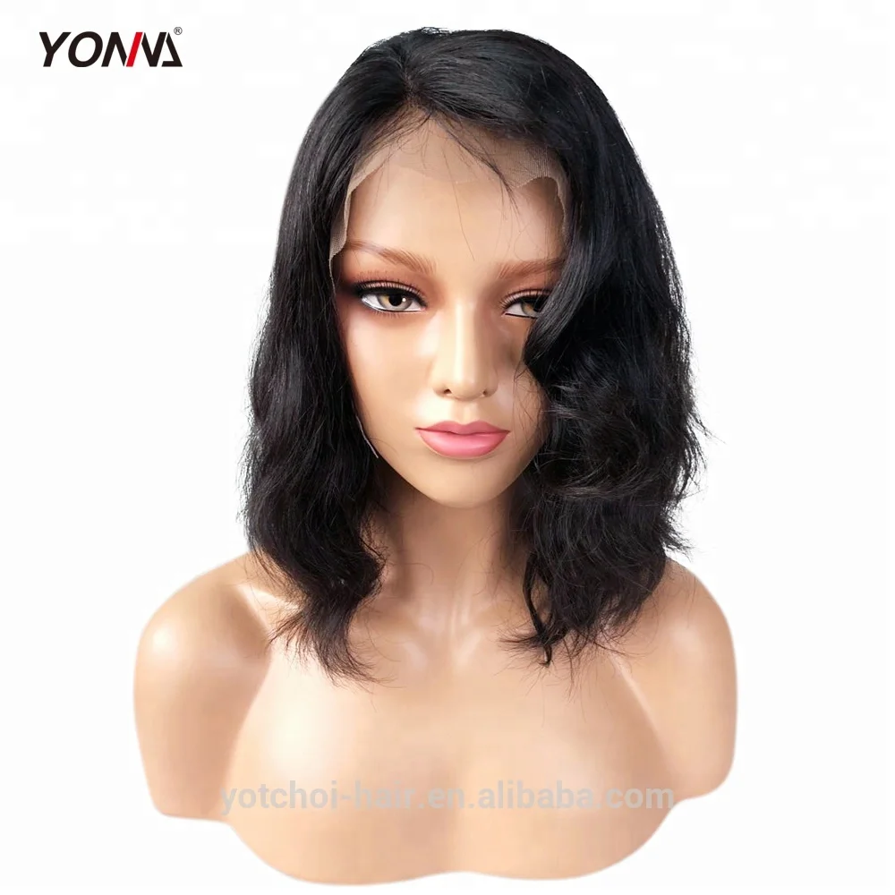

150% Density Brazilian Virgin Human Hair Lace Front Wigs Glueless Short Bob Human Hair Wigs For Black Women Short Wavy Lace Wigs