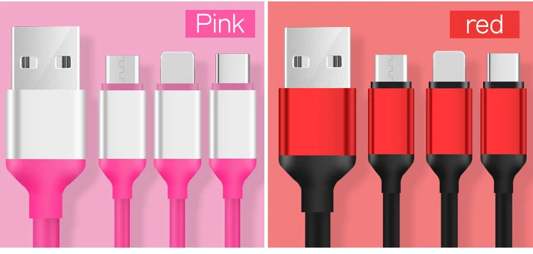 Multi Conversion Fast Charge 3 in 1 Usb Charging Cable Micro Usb Cable 100cm V8 Android phone for iPhone - ANKUX.COM