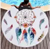 Dream Catcher Microfiber Circular Luxury Beach Towel for Adult Yoga Mat Printing Tassels Bohemia Round 150cm Tapestry Home Decor