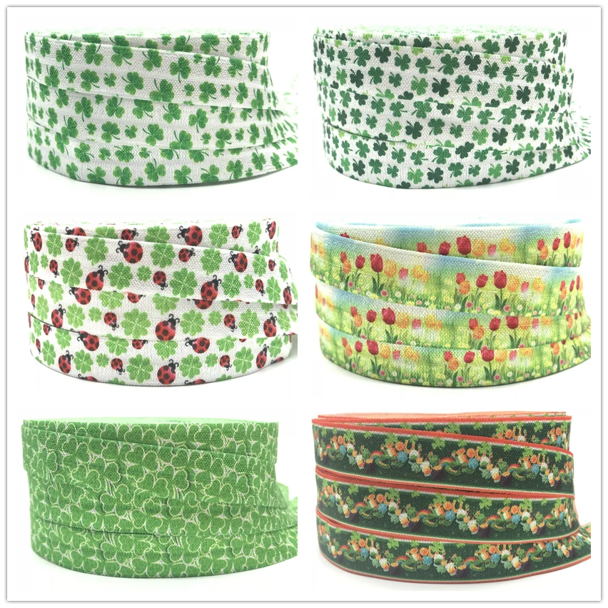 100Y 5/8" St.Patrick's Day Fold Over Elastic Green Clover Print FOE Ribbon Webbing for Girls Hair Tie Bracelet DIY Head wear 
100Y 5/8" St.Patrick's Day Fold Over Elastic Green Clover Print FOE Ribbon Webbing for Girls Hair Tie Bracelet DIY Head wear