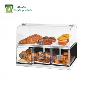 new style functional box acrylic bread display case food storage