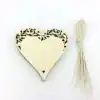 wholesale Christmas decoration blank natural unfinished hanging laser cut wood heart cutouts shape crafts and wood tree slices