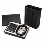 Custom Private Label Logo Designed Luxury Men Ratchet Automatic Sliding Leather Wallet Gift Belt Set for Men
