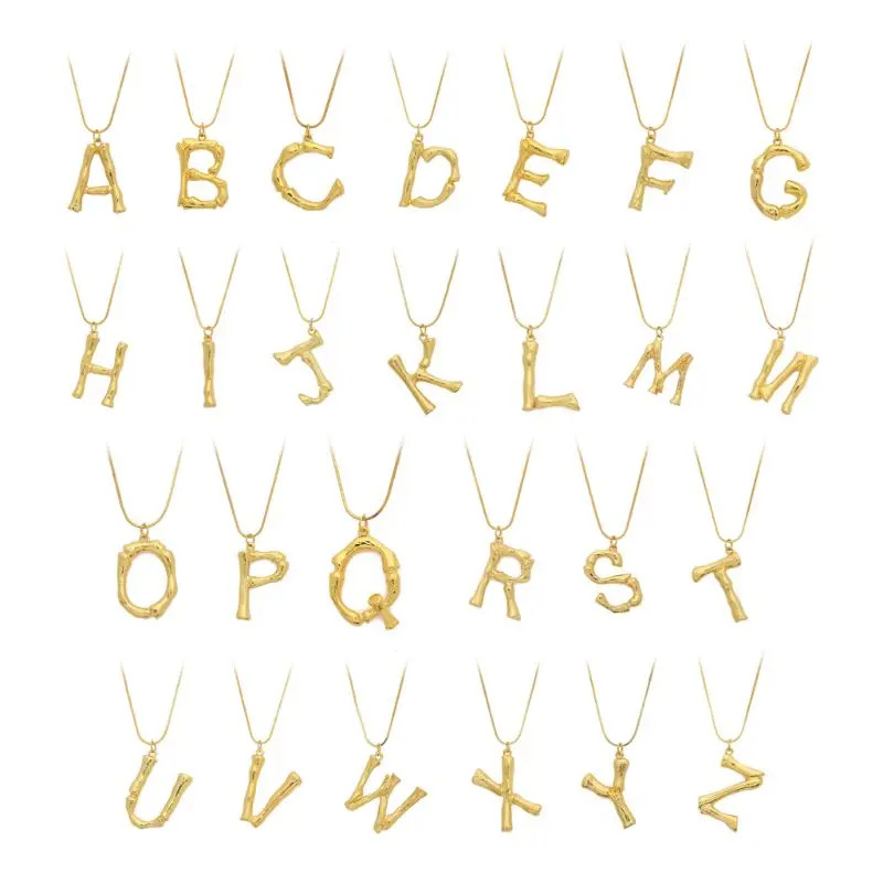 Matte Gold Statement Snake Chain Alphabet Bamboo Necklace A to Z 26 Gold Letter Pendant Necklace
Matte Gold Statement Snake Chain Alphabet Bamboo Necklace A to Z 26 Gold Letter Pendant Necklace