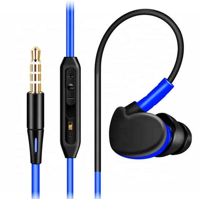 

get free samples with branded case Promotional color gift earphone mini wired ear hook earphones, Red,blue,black,yellow