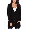 Fashion Women V-neck Button Sweater Cardigan with Pocket