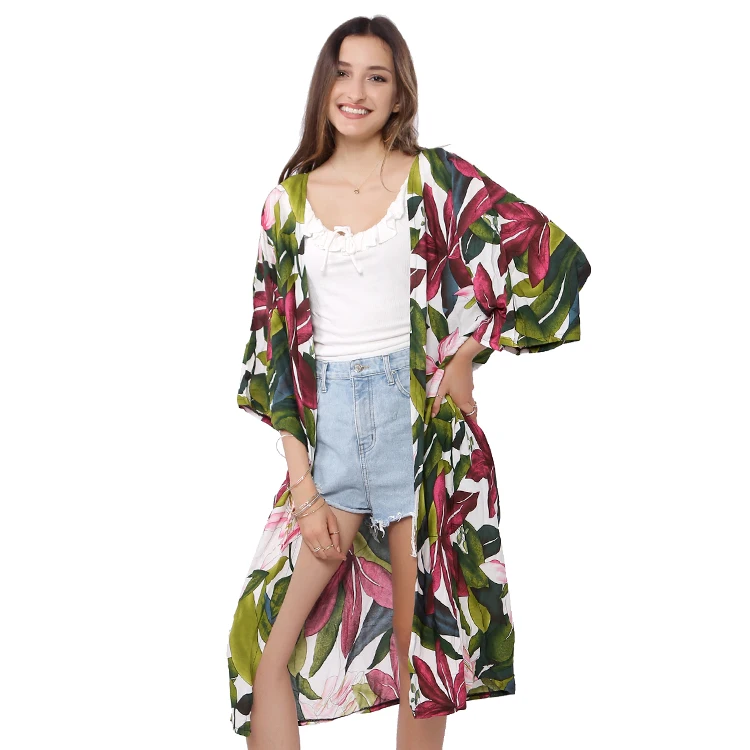 New design short sleeve womens floral kimono floral printed kimono cardigan, Picture
New design short sleeve womens floral kimono floral printed kimono cardigan, Picture