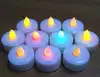 Yellow Mini Battery Operated Wax Dipped White Flickering Flameless Taper LED Candles