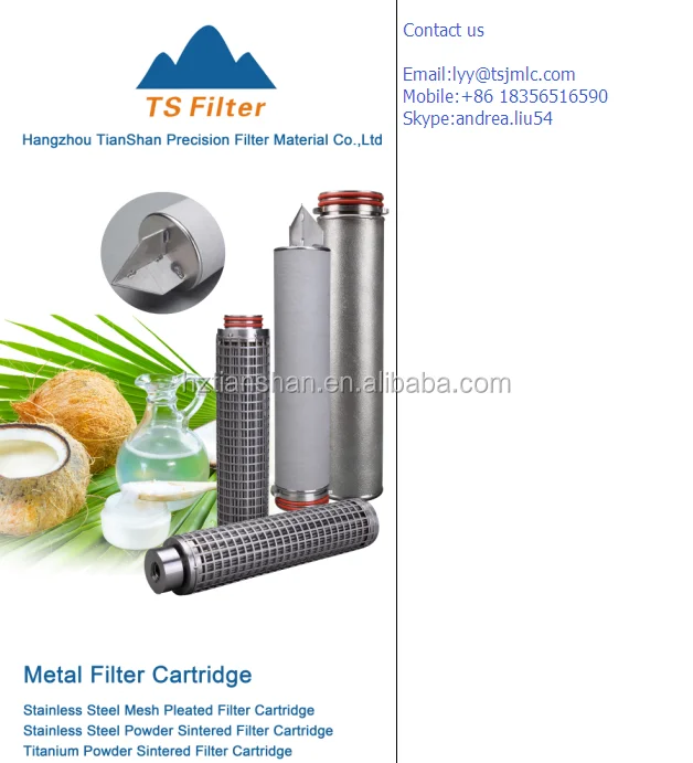 Sri Lanka Oil cartridge filter and filter candle for Virgin Coconut Oil filtration after cold press