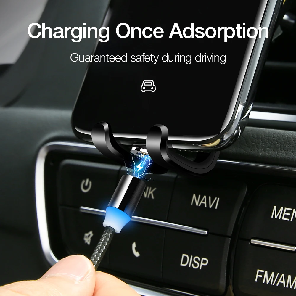 Hot Amazon Light Micro Type C Multi 3 in 1 Nylon Braided Automatic Adsorption Magnetic USB cable wire - ANKUX.COM