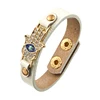 Stock White Real Leather Jewelry Turkish Eye Hamsa Fatima Hand Bracelet