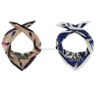 Ladies' polyester feather printed woven square scarf