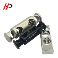 

HP009 Custom Fashion Logo Silver Drawstring Rope Lock Metal Cord Stopper