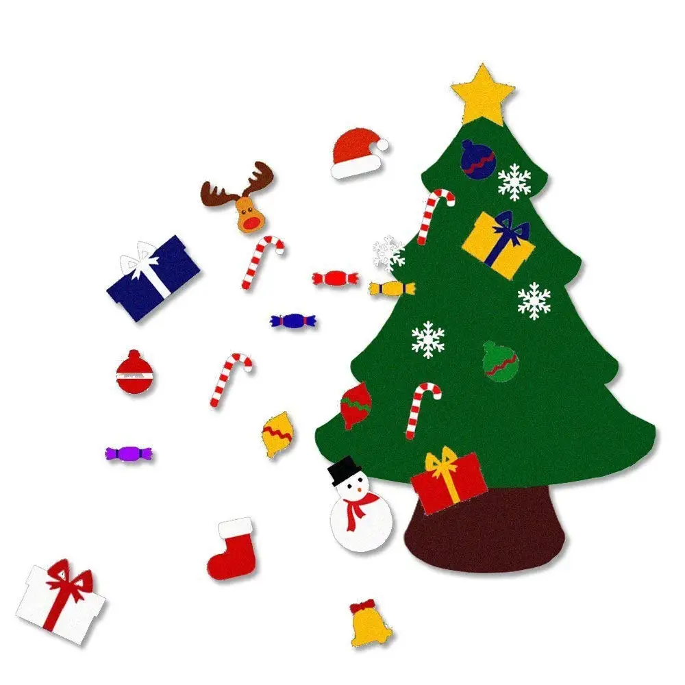 home door christmas decorations felt christmas tree set with 30