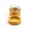 Biodegradable 100g 200g 100% recycle organic wooden cosmetic jar bottle bamboo glass cosmetic packaging