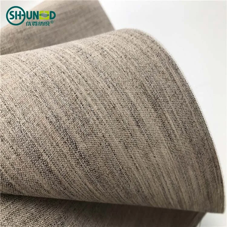 Chinese Factory wool canvas horse hair interlining for suit woven cotton chest interlining for suit/coat