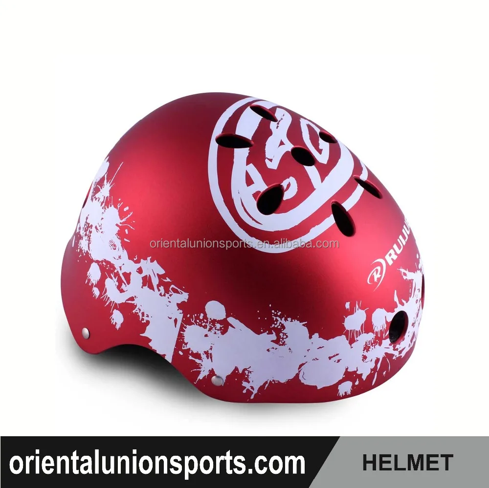 オリエンタルユニオンクラシック光沢赤スケートボードヘルメット-ヘルメット問屋・仕入れ・卸・卸売り