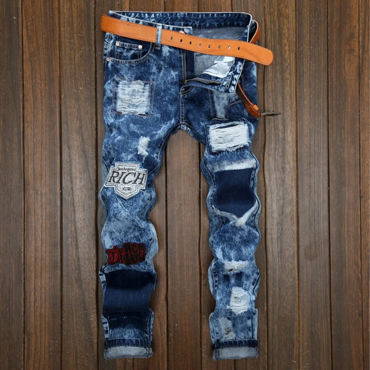 Personality Snowflake Fashion Jeans Men's Washing Trendy Hip Hop Patchwork Stretch Ripped male Trousers, Picture color
Personality Snowflake Fashion Jeans Men's Washing Trendy Hip Hop Patchwork Stretch Ripped male Trousers, Picture color