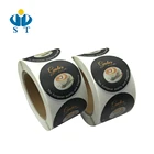 Custom color printed adhesive vinyl round sticker logo