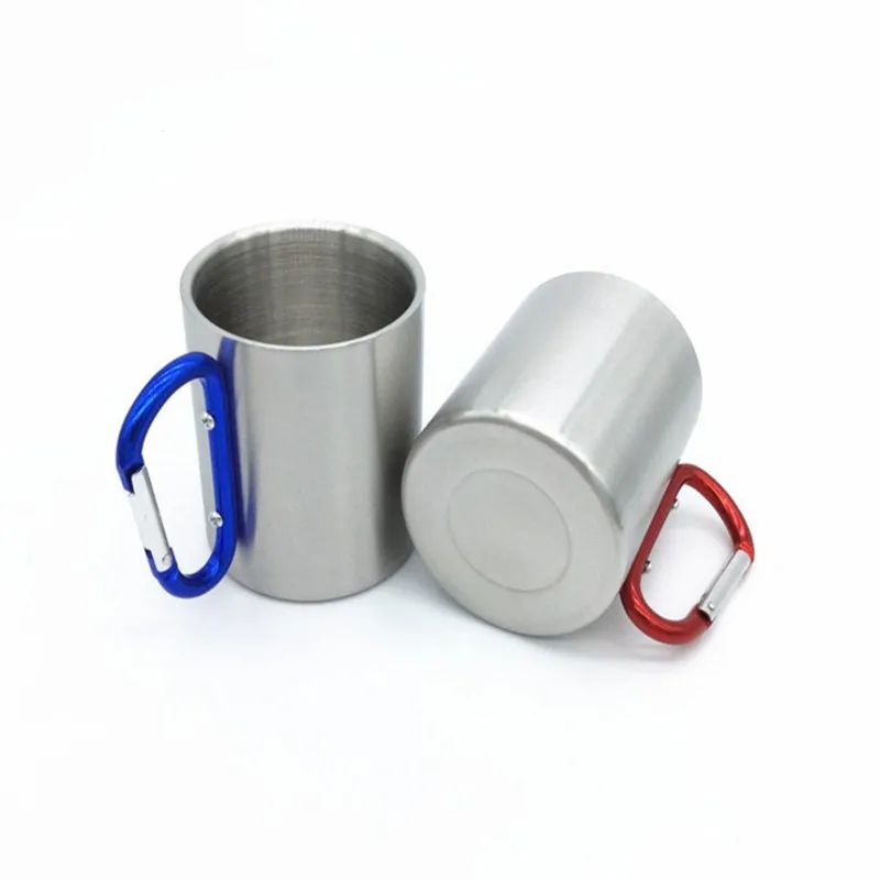 Promo good quality metal stainless steel carabiner mug