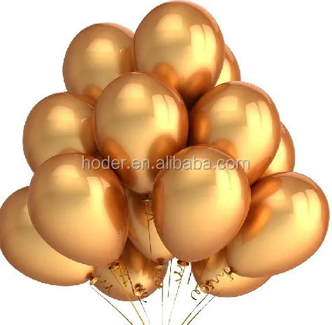 Hot sale gold color Custom Personalized Pearl Inflatable gold Latex metallic Balloons In Yiwu factory