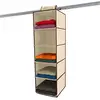 Home Clothes Storage Bag Hanging Closet Organizer With 5 Shelves