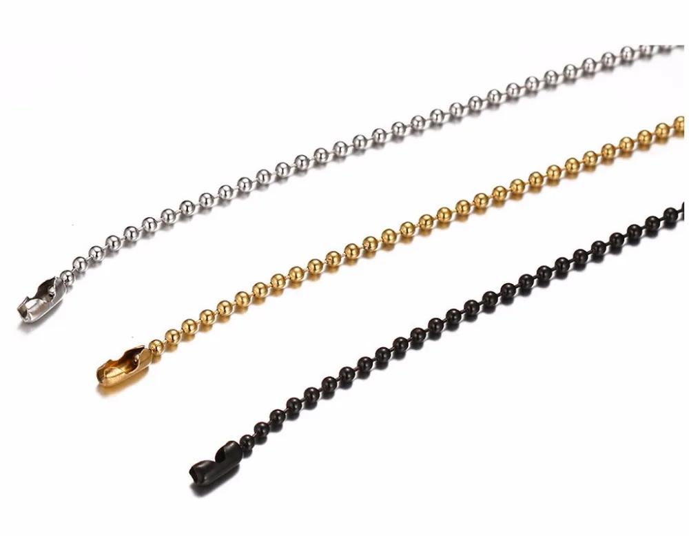 fashion 2.4mm Black gold silver Plated Stainless Steel Chain with ball shape beads jewellery, Silver gold and black
fashion 2.4mm Black gold silver Plated Stainless Steel Chain with ball shape beads jewellery, Silver gold and black