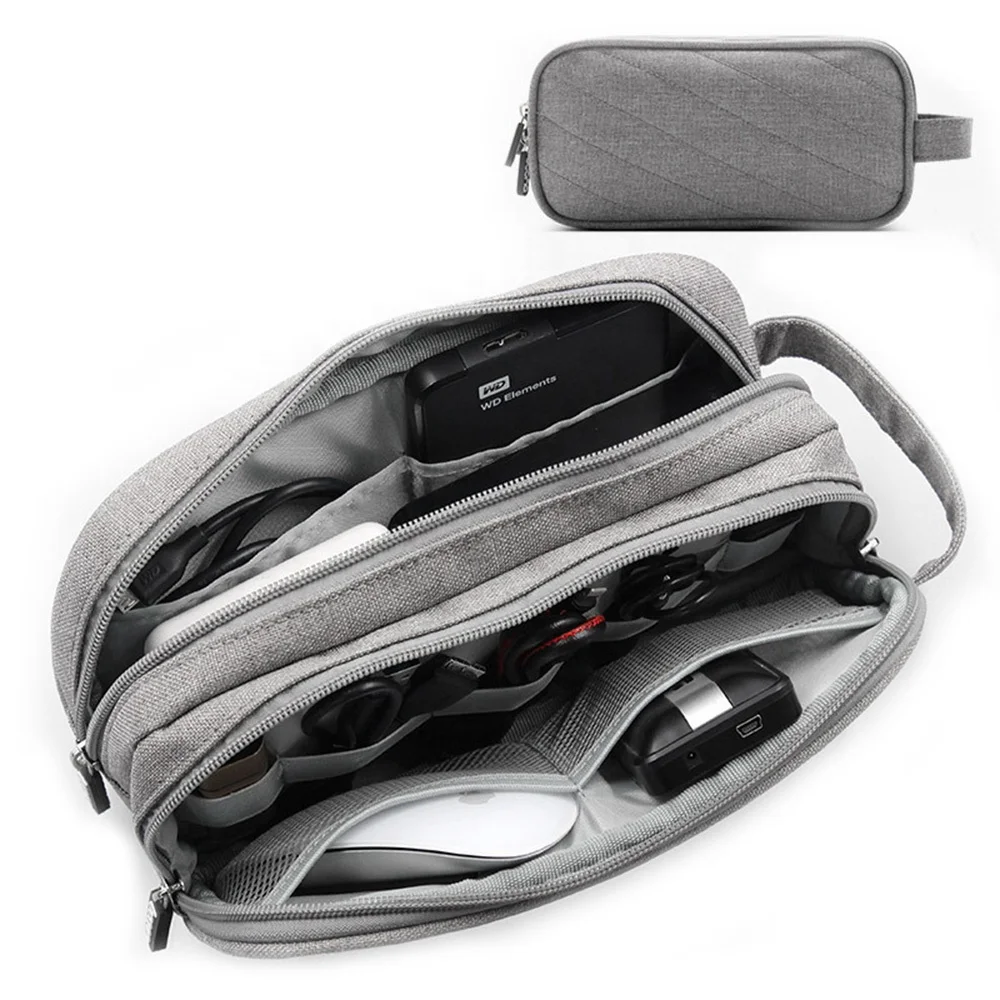 Double Layers Travel Data Cable Organizer Case USB Cable Organizer Bag, Black, gray, blue
Double Layers Travel Data Cable Organizer Case USB Cable Organizer Bag, Black, gray, blue