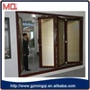 high quality interior double glass aluminium toilet folding door with built-in blinds