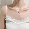 Pure silver glass crystal clavicle chain qixi valentine's day simple natural mermaid foam necklace women