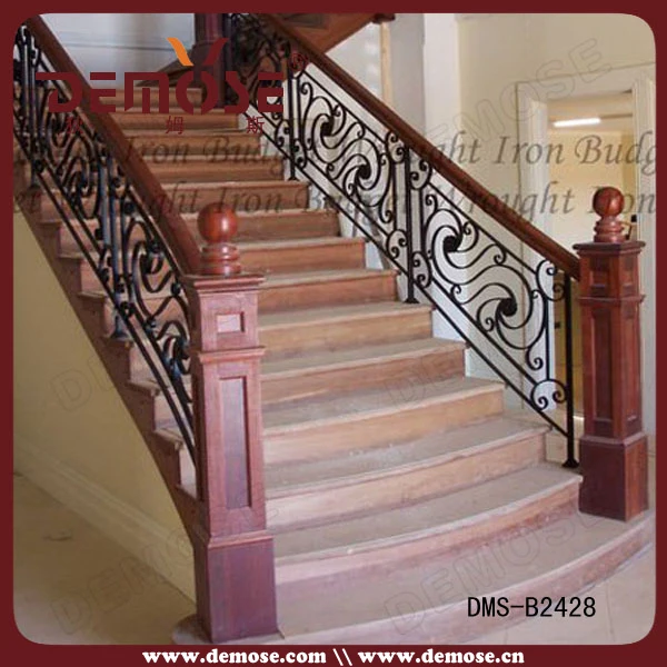 French Romantic Wrought Iron Railing Parts For Stairs