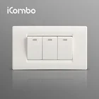 US Standard 3 Gang1 Way Electrical on/off Wall Switch PC With Panel