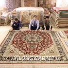YILONG 9'x12' Persian Silk Rugs Classic Oriental Qum Handmade Living Room Iranian Silk Carpet