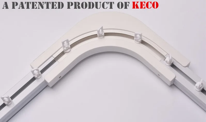 KECO ripple fold S-fold wave curtain with patented design and quality solid material for super quiet motorized curtain rail