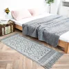Nordic Bohemian Small Area Rug Cotton Hand Weaving Tassels Printed Mat for Sofa Living Room Window Bedside Indian Carpet